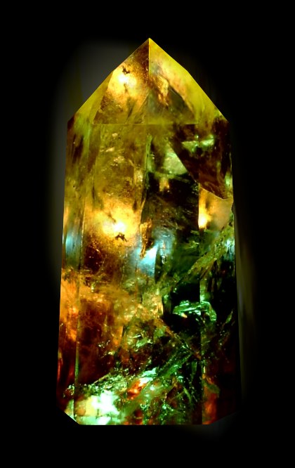 gold and green fantasy crystal