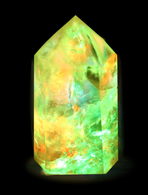 green orange fantasy crystal
