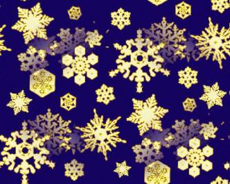 Snow flake gold on blue small Seamless Background Tile