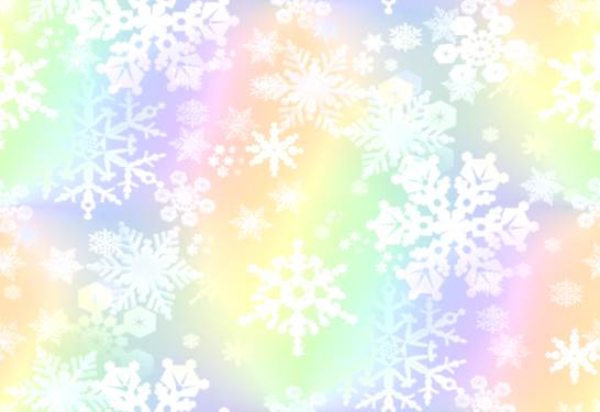 Snowflakes Rainbow Paper Snowstorm Repeating Background Fill