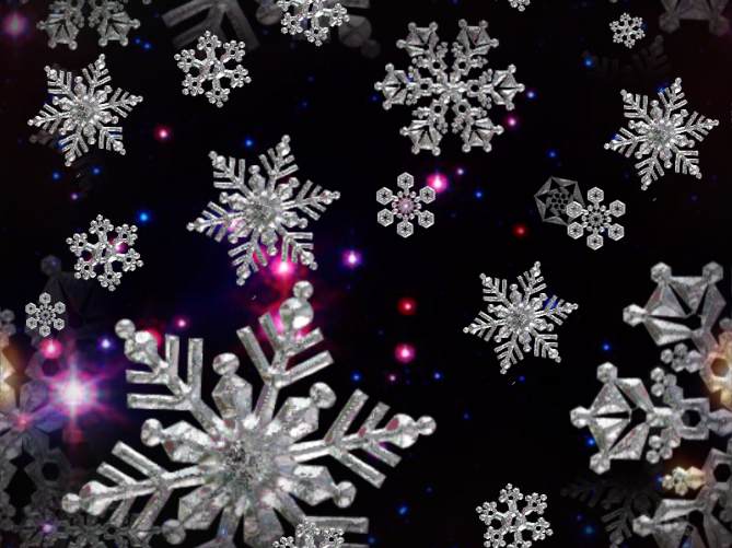 Snowflakes Midnight Fantasy Repeating Seamless Background