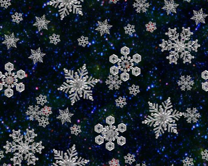 Snow Flakes Night Fantasy Repeating Seamless Background Tile