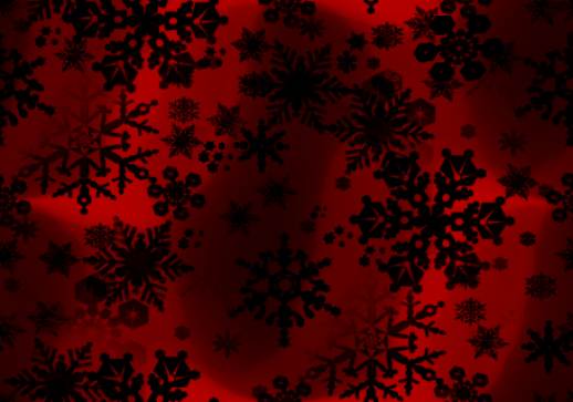 Black Snow Flakes Red Seamless Background Fill